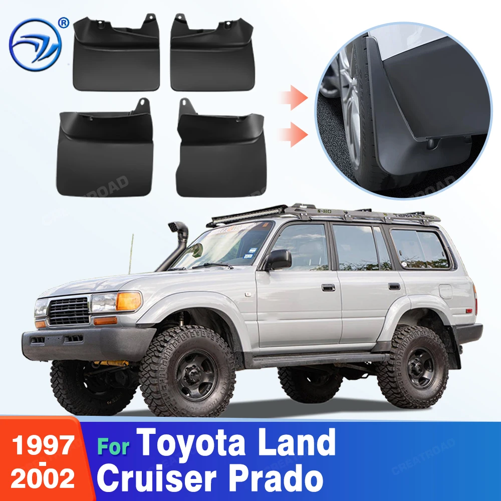 Custom Fit 4PCS Mud Flaps for Toyota Land Cruiser Prado 1997 1998 1999 2000 2001 2002 No Drilling Splash Guards Fender