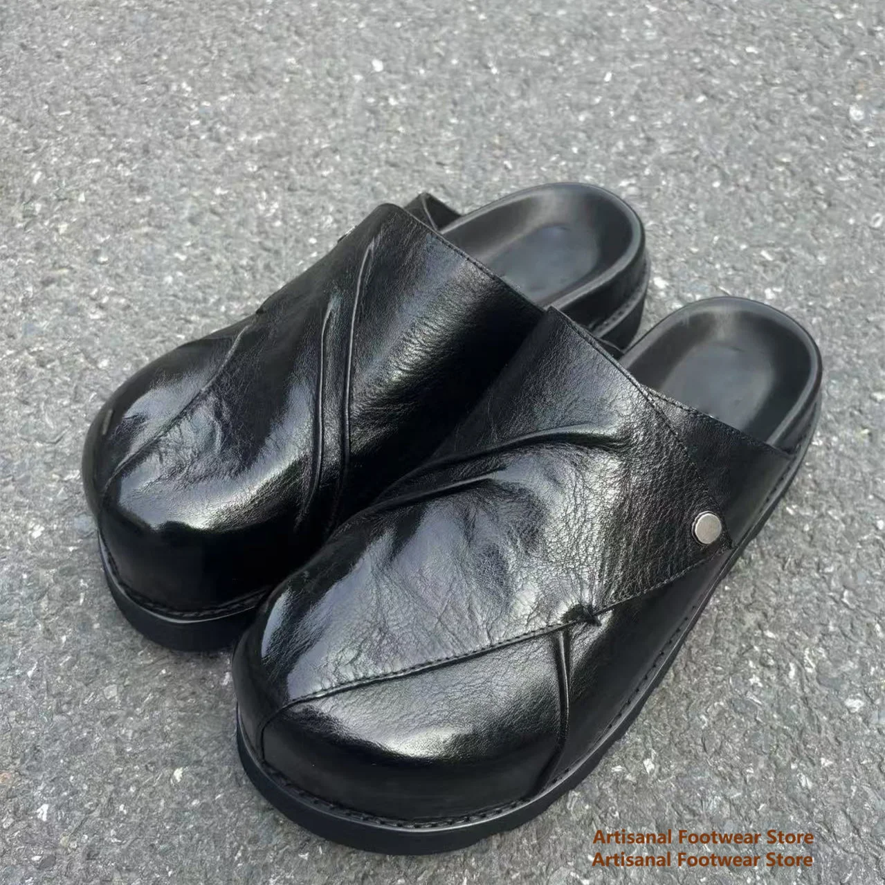 Mules de Couro Macio Preto com - Men'S Shoes With Platform avaliação e preço