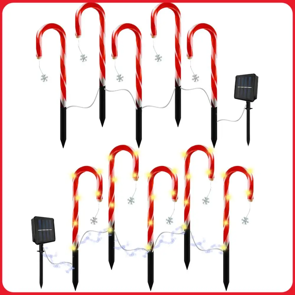 

5PCS Solar Pathway Lights Christmas Solar Powered Lights Christmas Candy Garden Lights for Garden Patio Lawn Or Yard Decoration