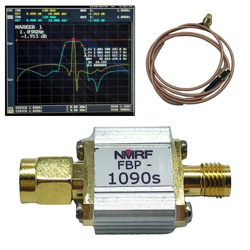 Below 40 MHz 30 Bandwidth 1090s Band Pass Filter SMA-M, SMA-F