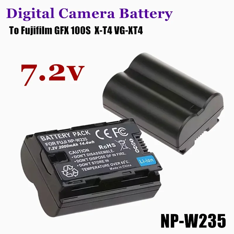 

Digital Camera NP-W235 Rechargeable Battery 7.2v 2000mAh Is Applicable To Fujifilm GFX 100S X-T4 VG-XT4 Cameras