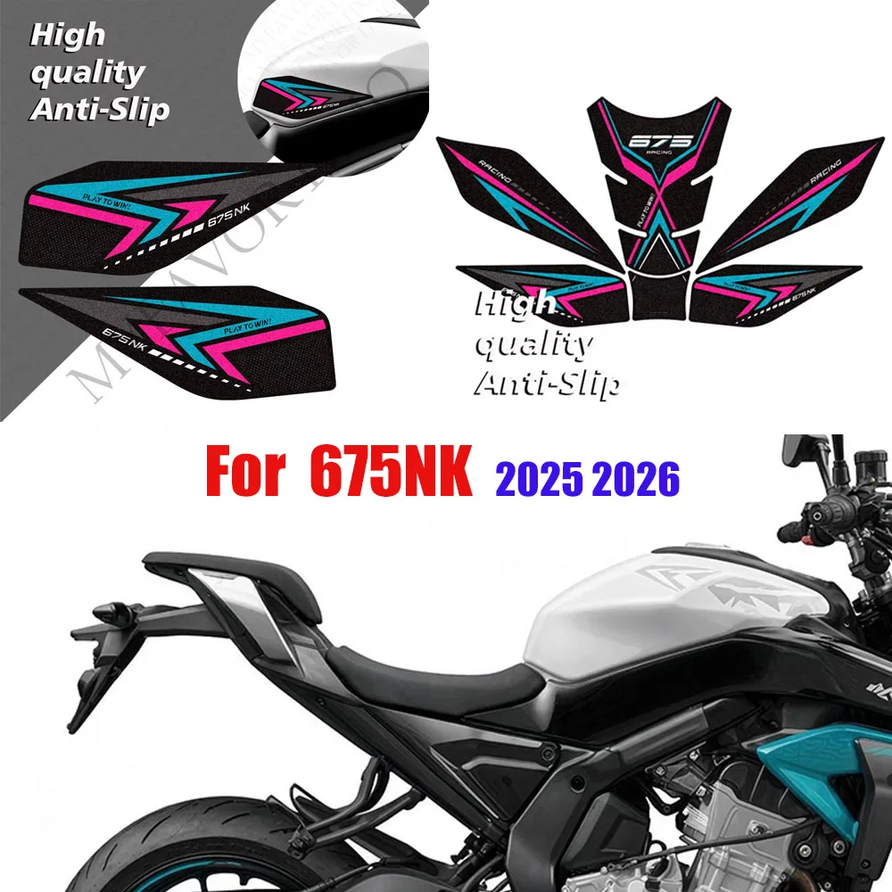 For CFMOTO 675NK 675 NK 2025 2026 Tank Pad Knee Grip Gas Fuel Oil Protection Anti-slip Stickers Decals  Motorcycle Accessories