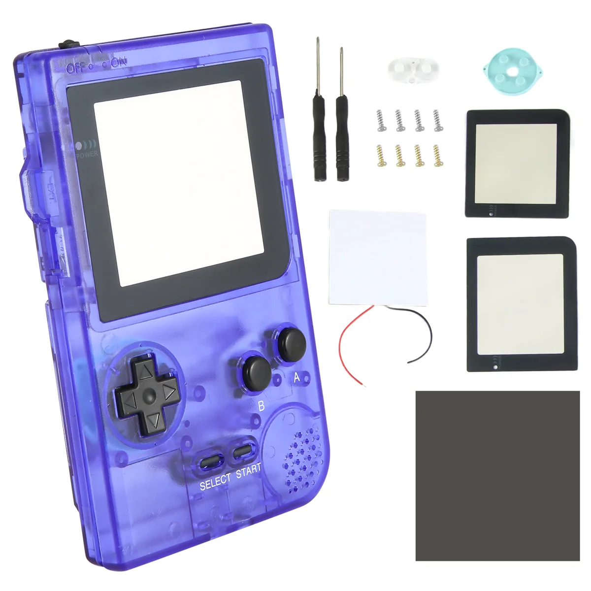 AT-Shell Replacement for Gameboy Pocket Game Console for GBP Shell Case with Buttons Kit Class Lens Translucent Deep