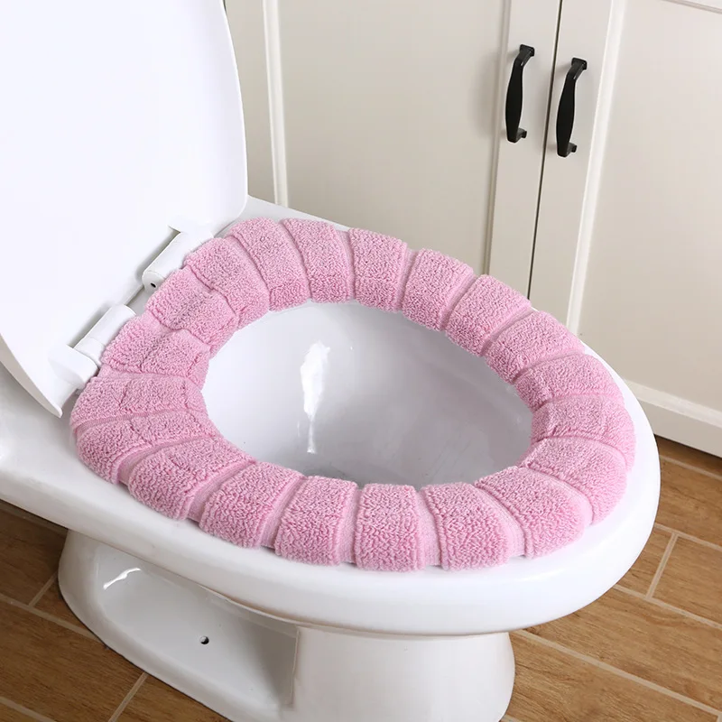 Juego de fundas de asiento de inodoro lavables suaves y cálidas para decoración del hogar, tapete para Closestool, funda de asiento, accesorios para tapa de inodoro