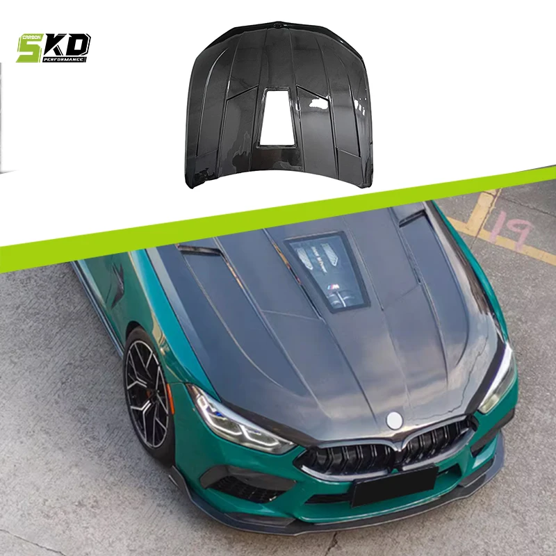 Car Hood Cover Replacement LFSCC Style Transparent Dry Carbon Fiber Hood for M8 F91 F92 F93