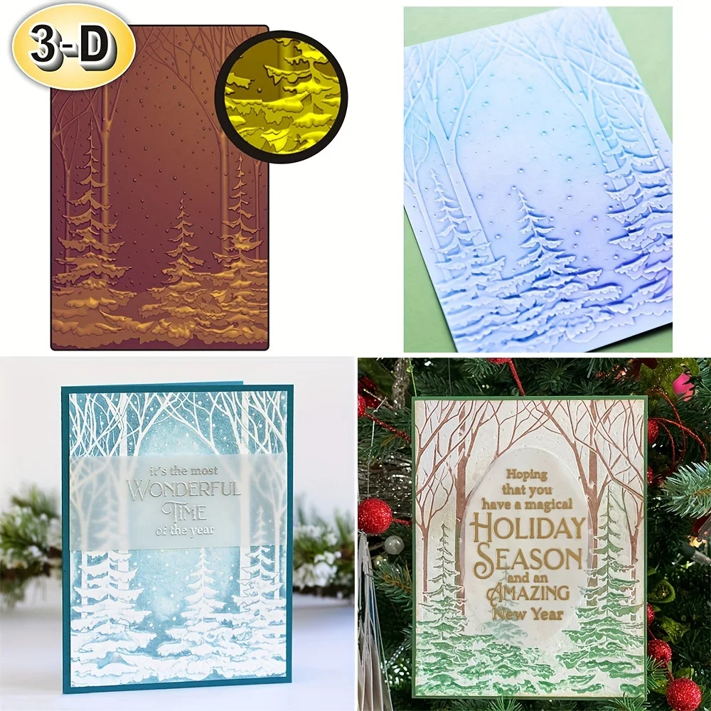 

Christmas Snow Forest 3D Embossing Folder For Adding Texture And Dimension to Craft Project Scrabooking Card Embossed Forder