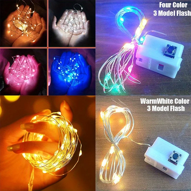 AmmToo 10 Pack Waterproof Mini Fairy Lights Copper With 3 Speed Modes for Christmas Decorations and Outdoor Use Battery Powered