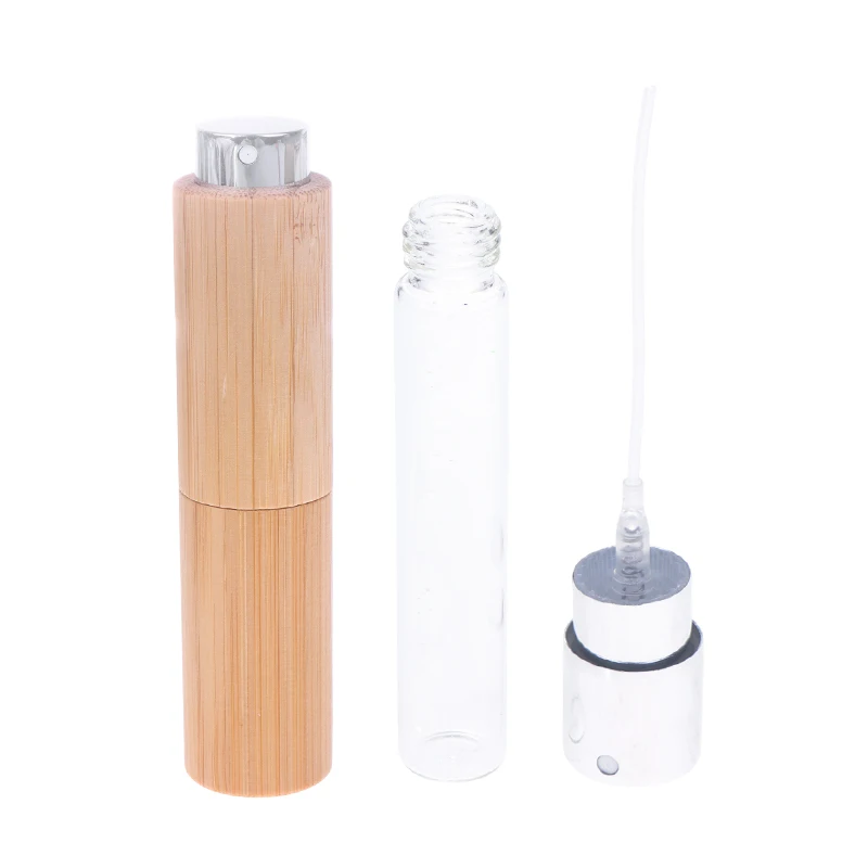 

10 мл бамбуковый пустой распылитель многоразового использования серебряный контейнер распылитель воды для макияжа пустой контейнер дорожная бутылка для макияжа