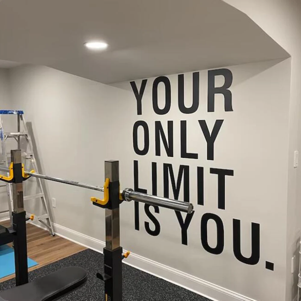 Je enige limiet ben jij Gym muursticker Fitness Bodybuilding Sport Crossfit inspirerend citaat muurtattoo Vinyl Home Decor