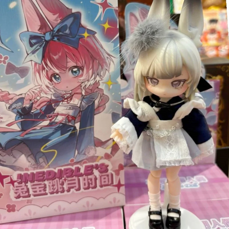 حقيقية غير صالحة للأكل دمية القفز الوقت القمري الأرنب الطفل سلسلة 1/12 المنقولة صندوق أعمى أنيمي الشكل الديكور سطح المكتب مفاجأة هدية عيد الميلاد #5