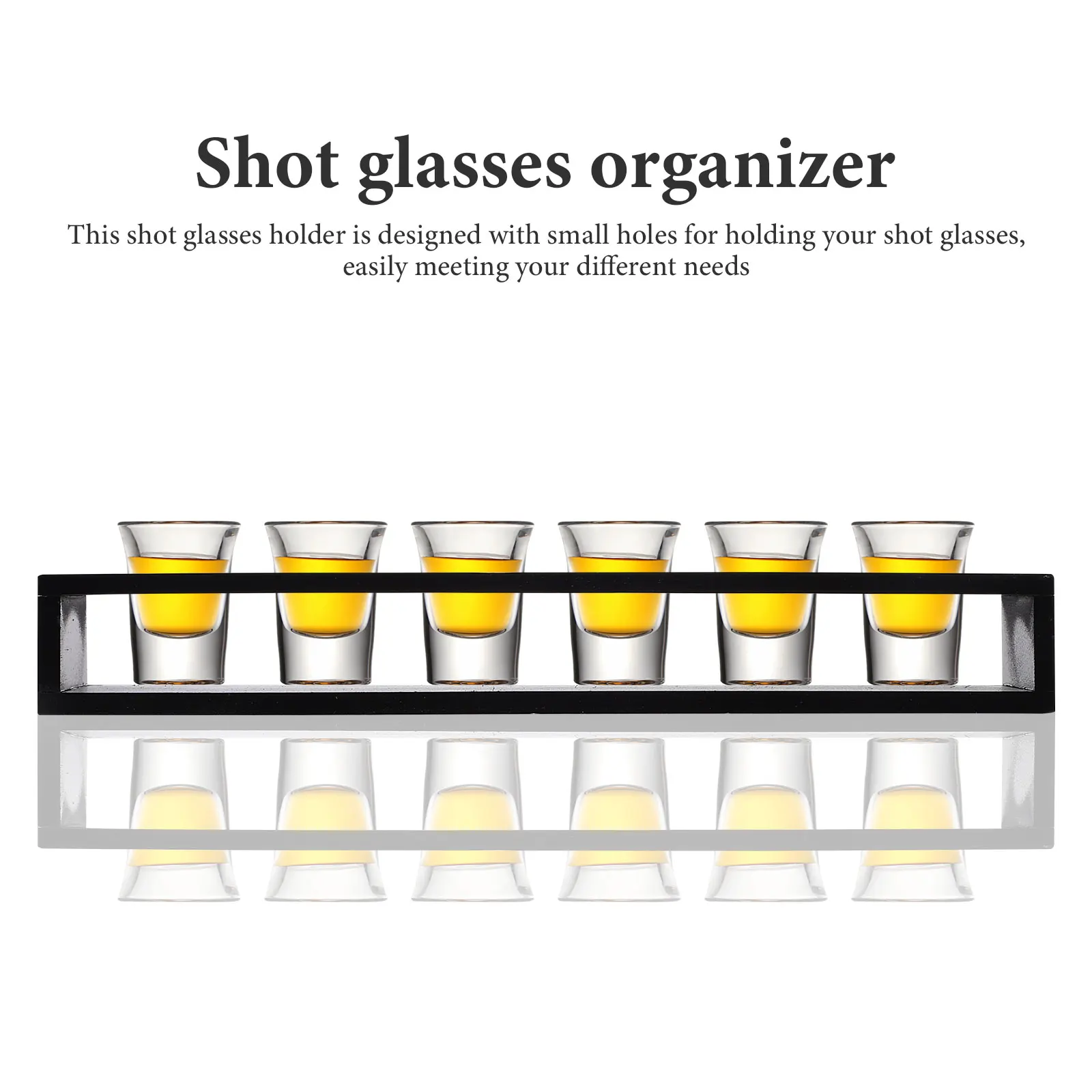 

Wooden Shot Glass Holder for 12 Glasses Black Finish Storing Displaying Drying Home Bar Party Glass Organizer Tray Storage