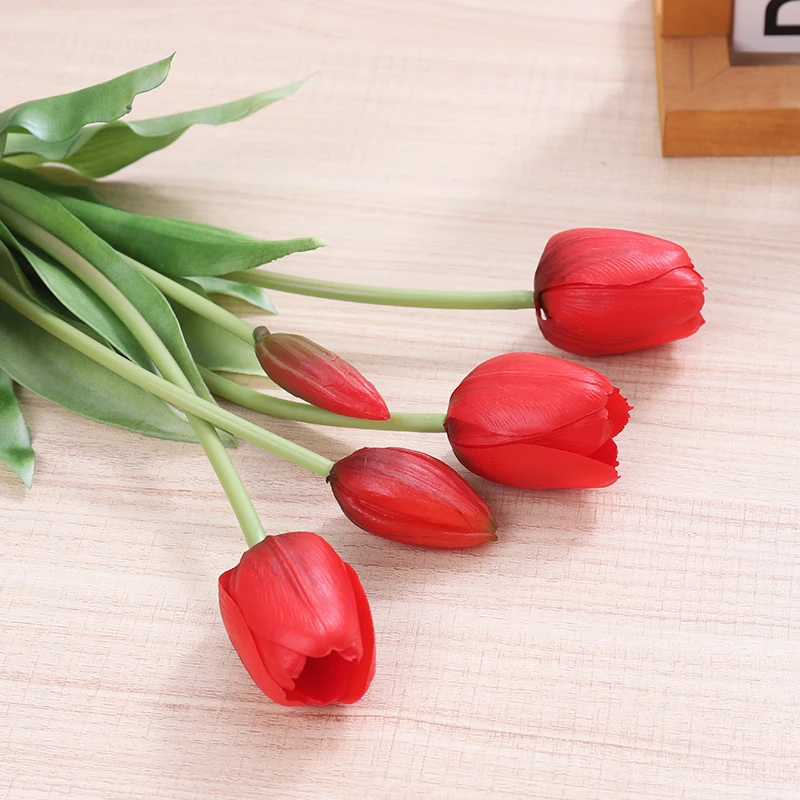Kunsttulpen Realistische Siliconen Luxe Tulpenboeket Huis Kamer Vaas Arrangement Kunstmatige Bruiloft Tuin Kerstdecoratie