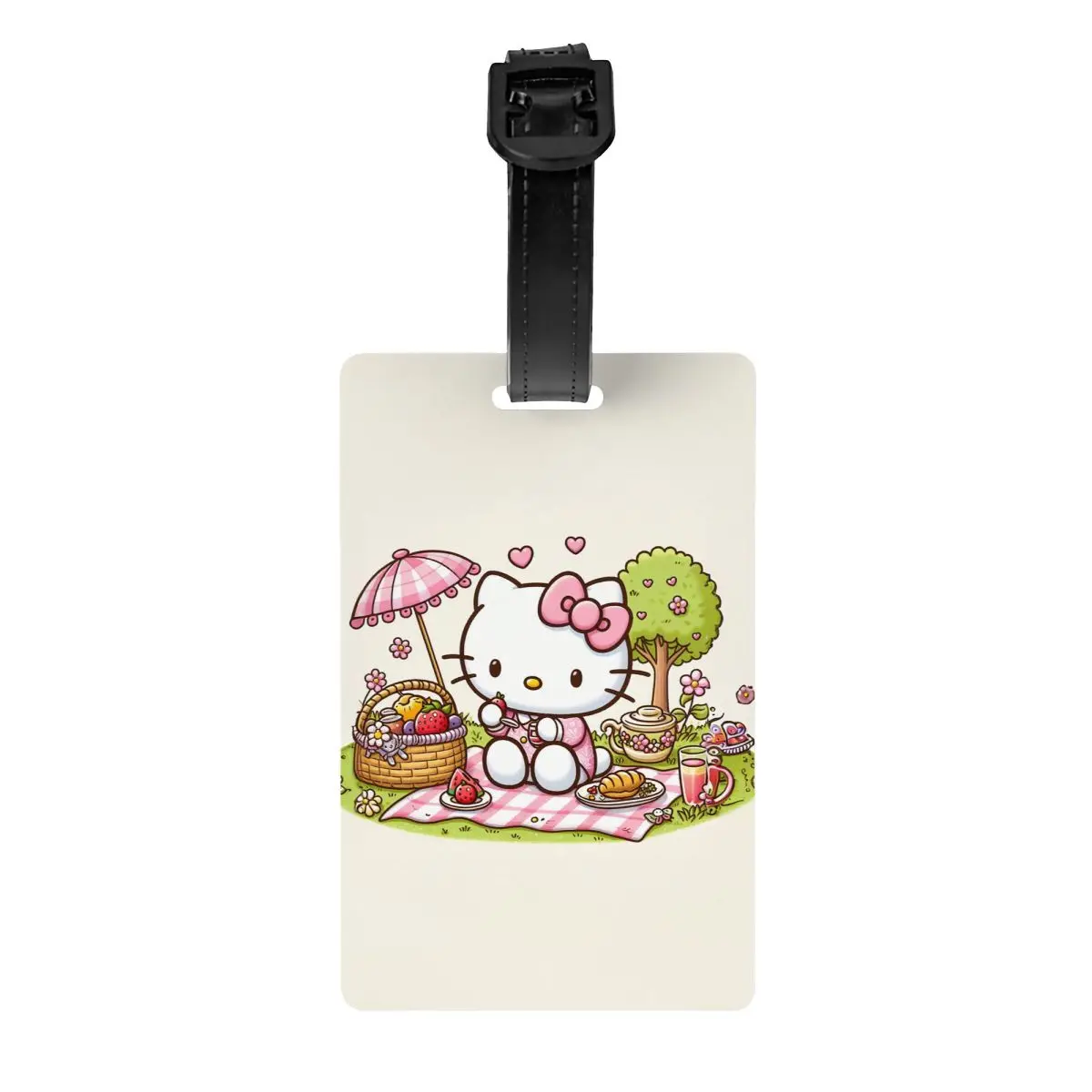 

Изготовленная на заказ багажная бирка с милым мультяшным котом «Hello Kitty» с именной карточкой, конфиденциальная обложка, идентификационная этикетка для дорожной сумки, чемодана