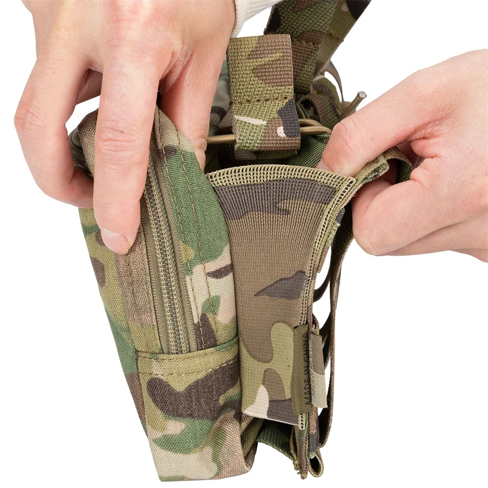 Tactical Molle Pouch with Triple Magazine Pouch Open-Top Mag Pouches Universal Cartridge Holder Accessories Bag