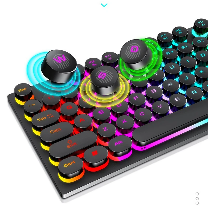 T7 Набор клавиатуры и мыши Проводные игровые компьютерные аксессуары RGB Подсветка Русская USB-клавиатура Английская мышь для ноутбука Лазерный ролик