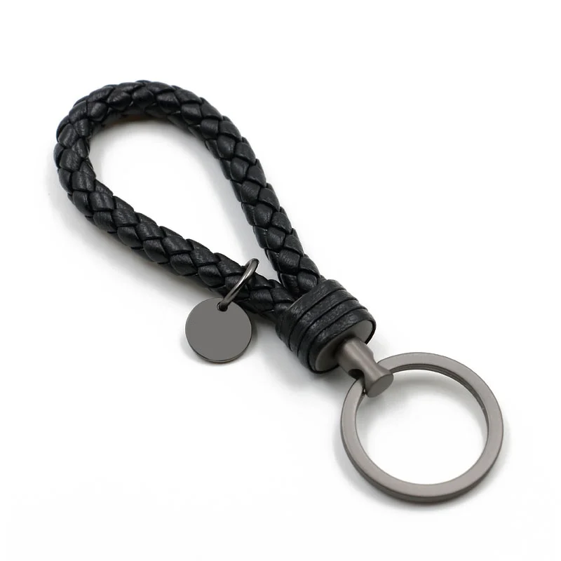 Car Woven Keychain Men\'s and Women\'s High-end Leather Car Pendant Keychain  Keyring Automobiles Parts Accessories