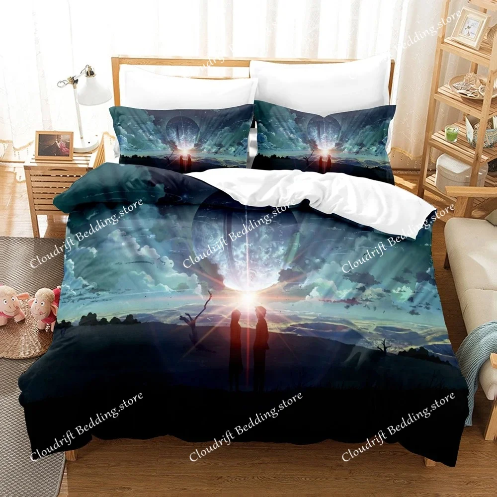 Japan 3D Anime 5 Centimeters Per Second Bedding Sets Duvet Cover Set With Pillowcase Twin Full Queen King Bedclothes Bed Linen