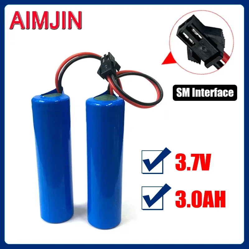 

3.7V 3000mAh Rechargeable 18650 Lithium-ion Battery SM Plug 3.6V Rechargeable Battery