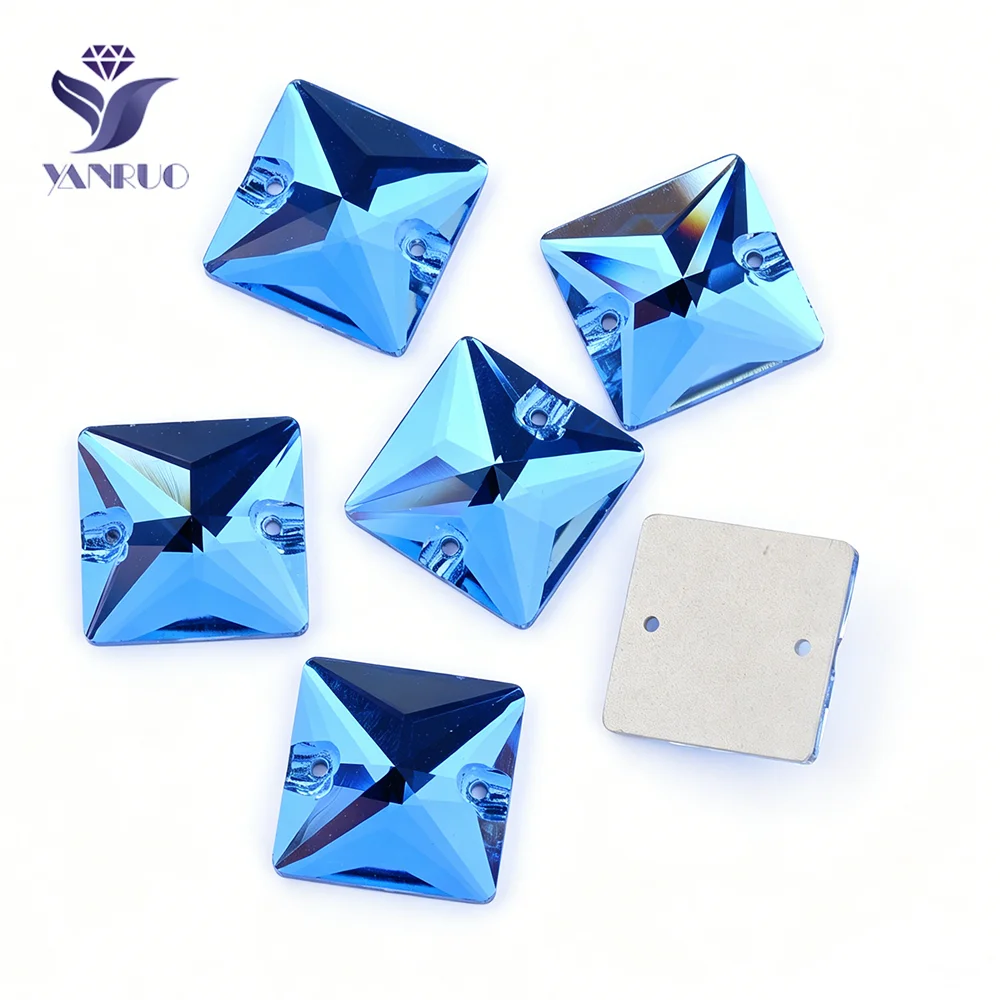 YANRUO Aquamarin Kristalle in Allen Formen zum Aufnähen, Strasssteine für Handarbeiten, Applikationen, Nähzubehör, DIY-Bastelsteine für Schmuck – Detail 9