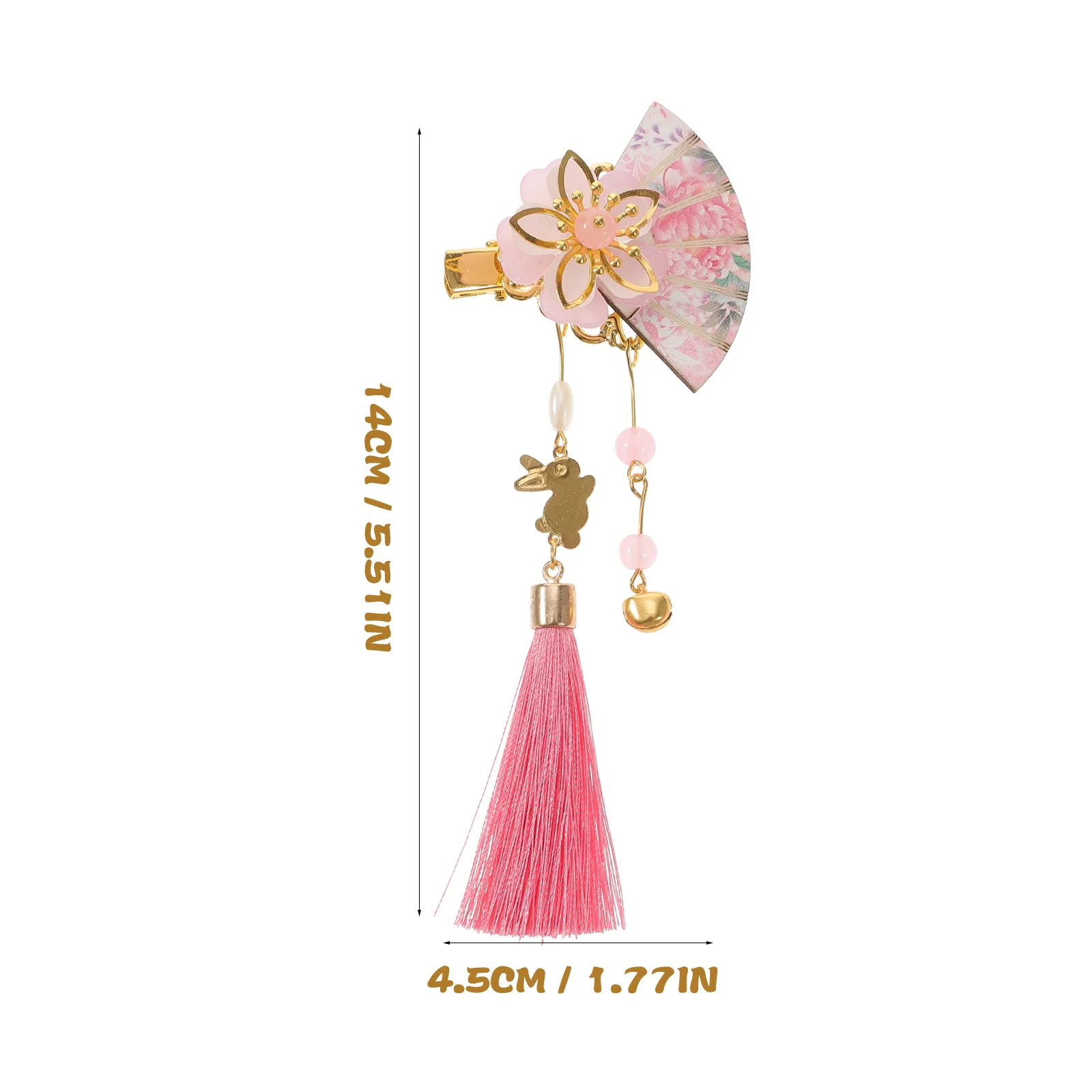 

2Pcs Lovely Japanese Fan Hairpins Resin Alloy Traditional Kimono Hair Clips For Teen Women Kawaii Cherry Hair Accessories