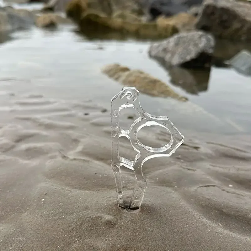 1pcs High-strength Transparent Acrylic PC Material Outdoor Survival Anti-wolf Buckle Handle Self-defense Gadget view 4