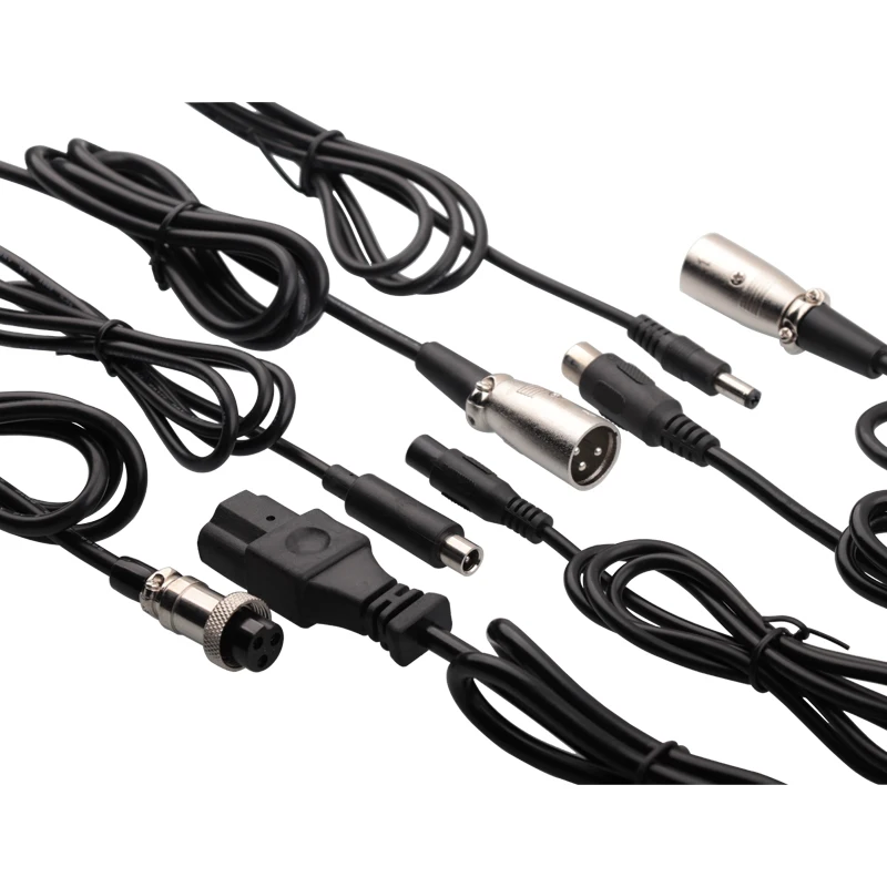 DC 5,5*2,1 MM/DC 8MM/3P GX16/3 pines XLR/RCA/IEC conector para bicicleta eléctrica scooter equilibrio accesorios de cargador de vehículo