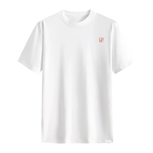 Imagen 2 del producto Camiseta de manga corta con estampado de letras CH, algodón puro de alta calidad, nueva camiseta clásica de manga corta de marca 2025 para hombres y mujeres