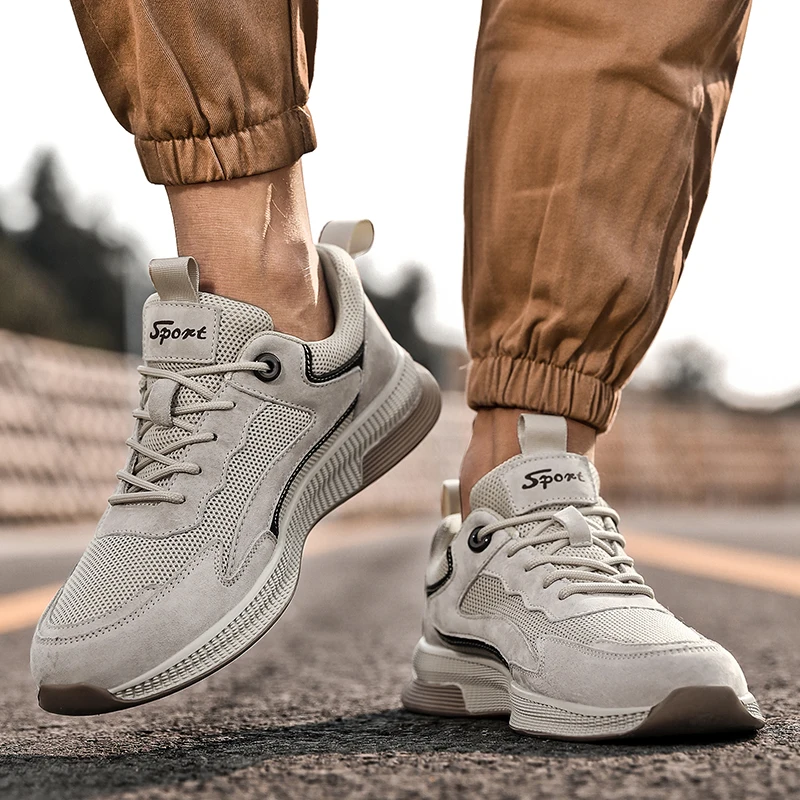 

New Men's Thick-soled Non-slip Casual Walking Shoes Male Daily Leisure Trendy Versatile Sports Shoes Breathable Sneakers For Men