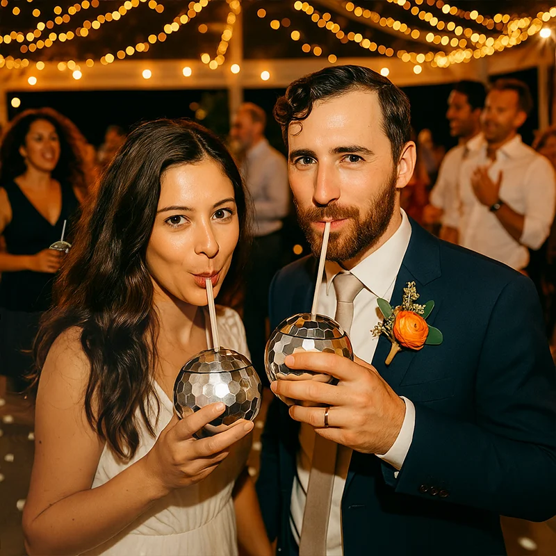 

6-48 шт. чашки для диско-шара с крышками и стопорами, декор для вечеринки в стиле диско 70-х годов, сувениры для дня рождения, девичник, свадебный душ, бар, 17 унций