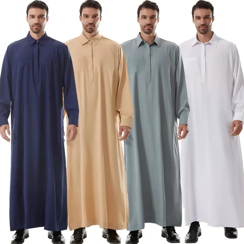 Abito da uomo arabo saudita Thobe Jubba Abaya Thoub Dubai Daffah caftano medio oriente Islam Thawb abito musulmano caftano Daffah Dishdasha