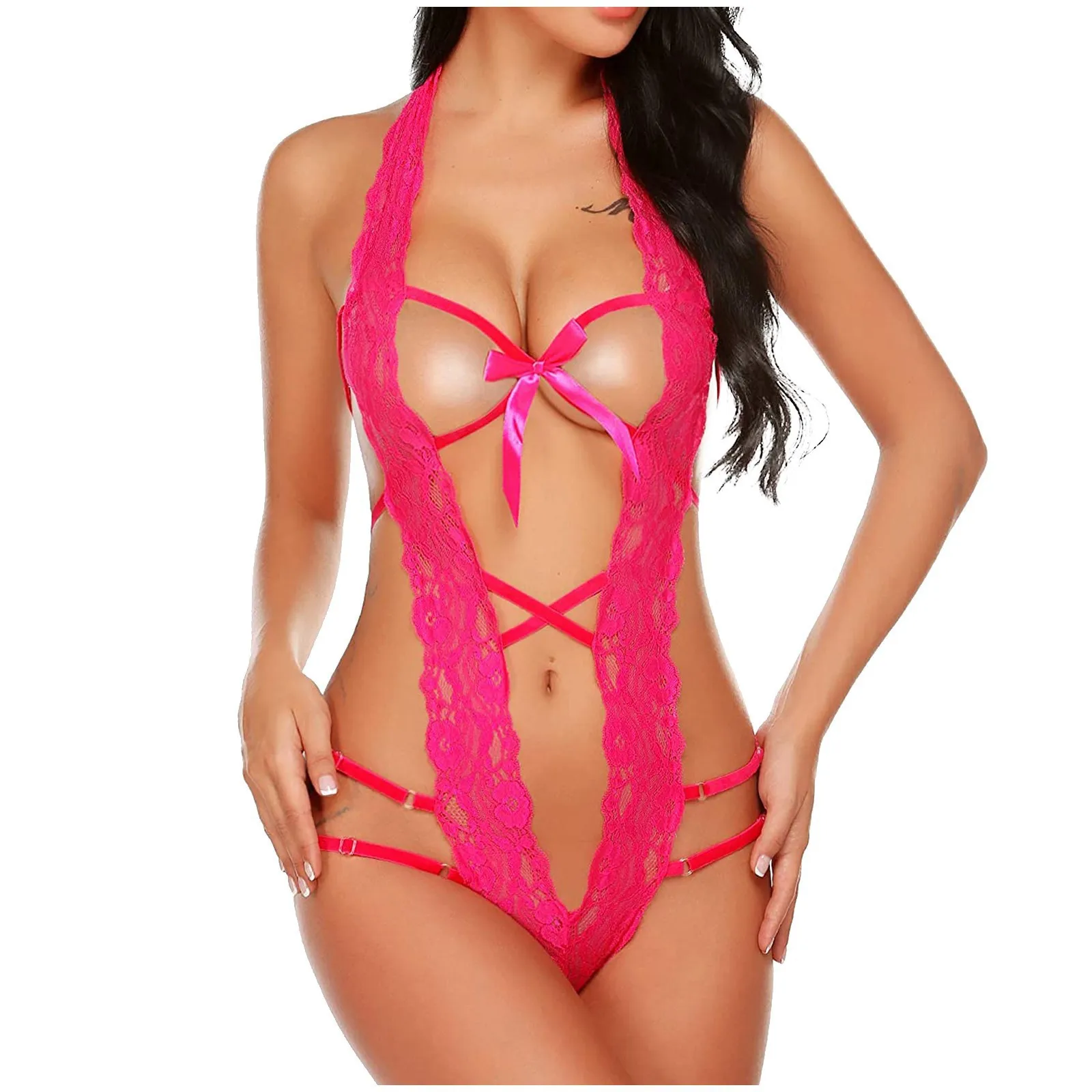 جوارب نسائية ضيقة ملابس داخلية مثيرة مثيرة باللون الأسود ملابس داخلية مثيرة من الحرير بيبي دول ملابس Lenceria متعرجة #2