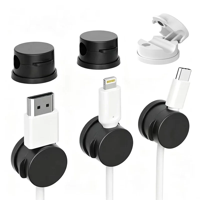 6Pcs Magnetic Cable Clips Adjustable Cord Holder Under Desk Cable Management for Home Office
