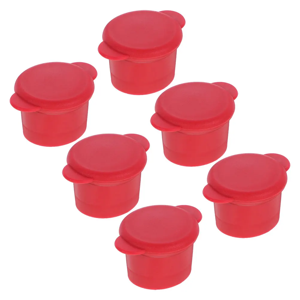 

6 Pcs Bottle Caps Silicone Red Fresh-keeping Cover Reusable Beer Cork Beverage Sealing Airtight Stopper Plug