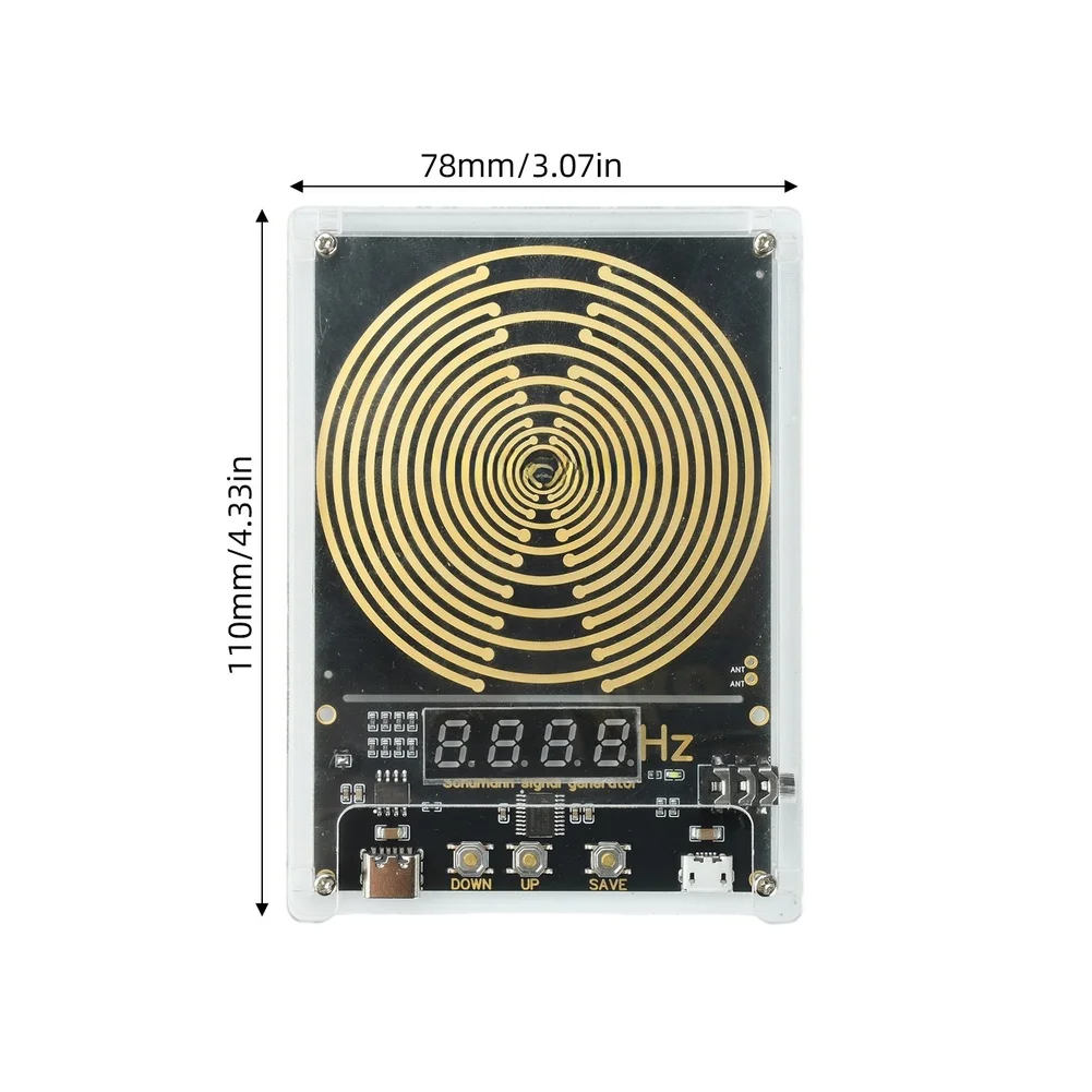 Earth Resonance For frequency Generator Adjustable 0.01 to 9999Hz Digital Readout USB-C Power Input 3.5mm Audio Output