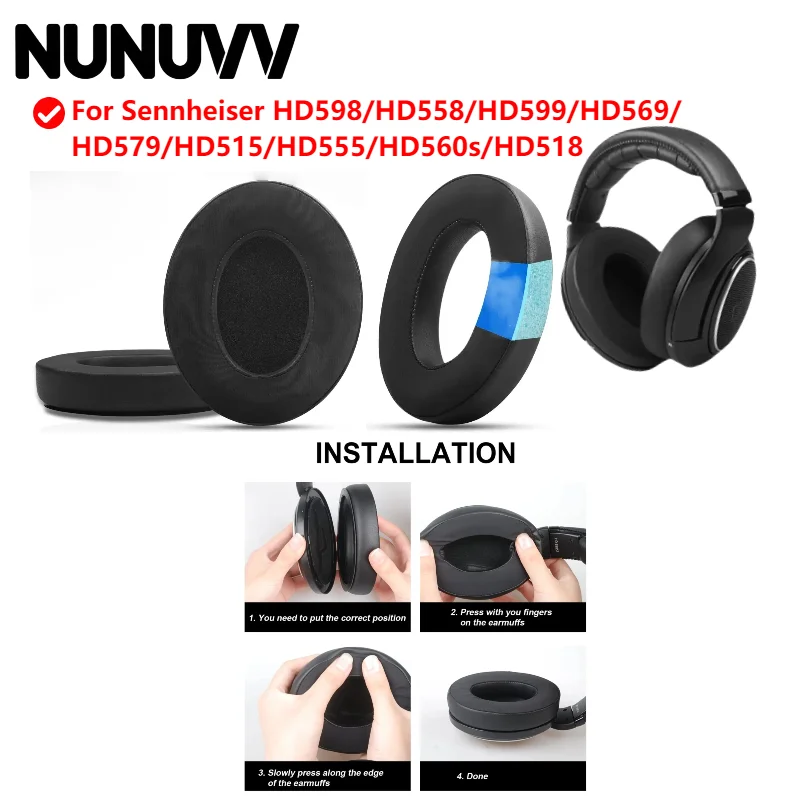 

Ear Pads for Sennheiser HD598/HD558/HD599/HD569/HD579/HD515/HD555/HD560s/HD518 Headphones Ear Cushions, Headset Ear Cover