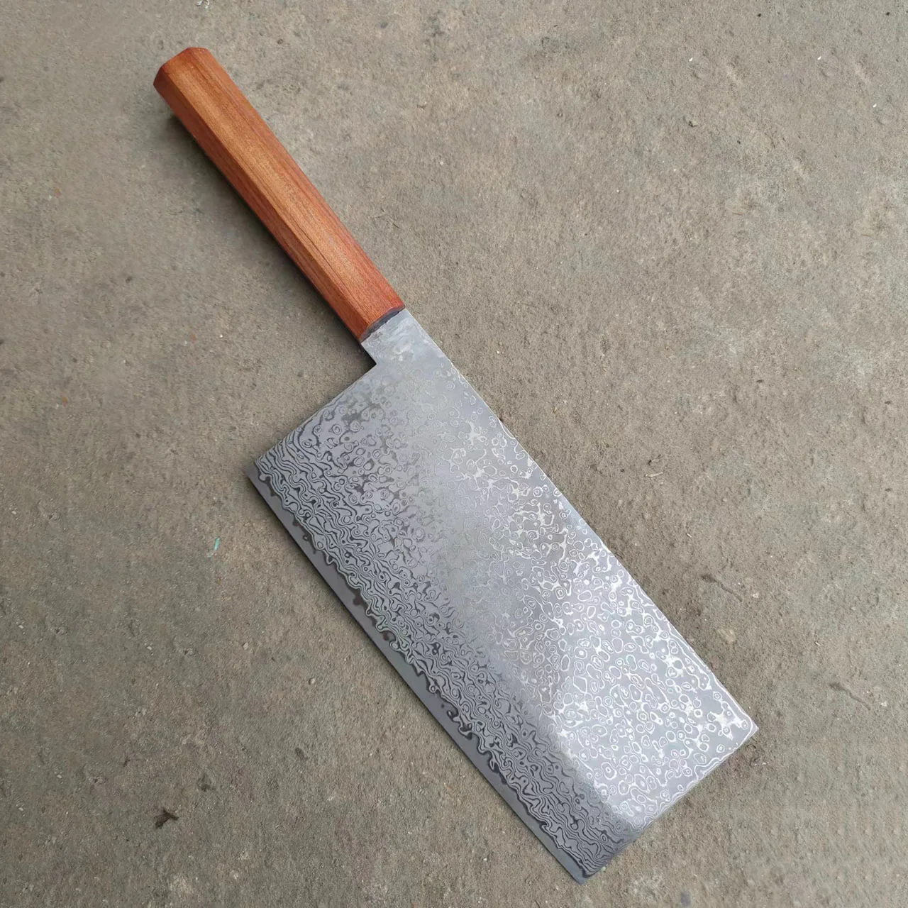 

Chinese Chef Knife Wood Handle Damascus Steel Blade Slicing Cleaver Professional Kitchen Knives For Cutting Vegetables And Meat