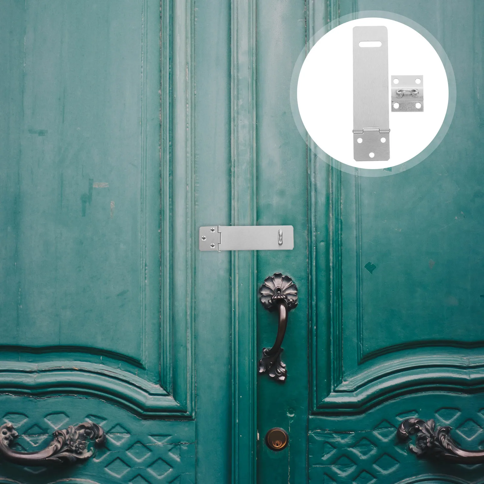 

2 set Heavy Duty Door Latch Stainless Steel Security Hasp Lock For Shed Barn Gate Outdoor Indoor Use Easy Install Hardware