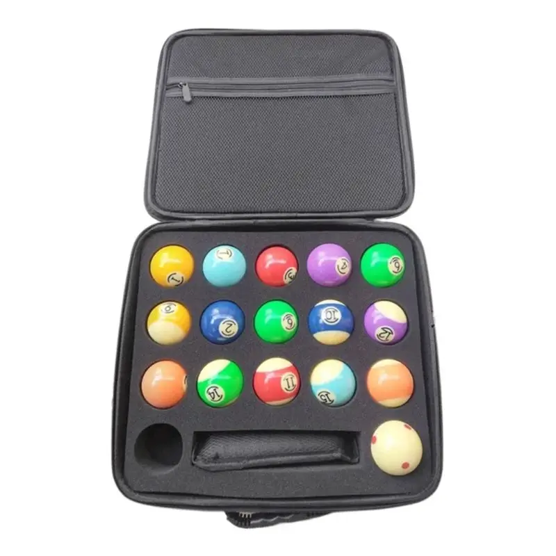 CGDS-Portable Billiard Balls Bag Travel Case Billiard Balls Storage Box Pool Carrying Pouch Sponge Padded Ball Pouch