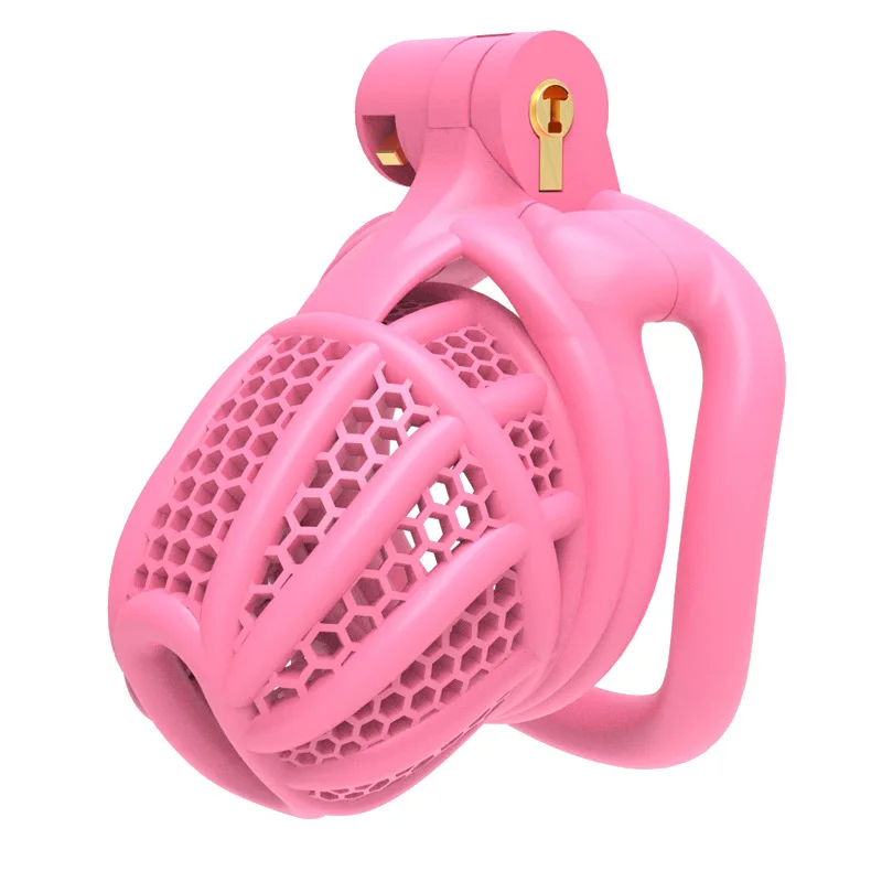 2024 New 3D Beehive Series Bee Chastity Lock Pink Breathable Lightweight Men\'s Chastity Utensil Fun Supplies Sexy Toys for Men