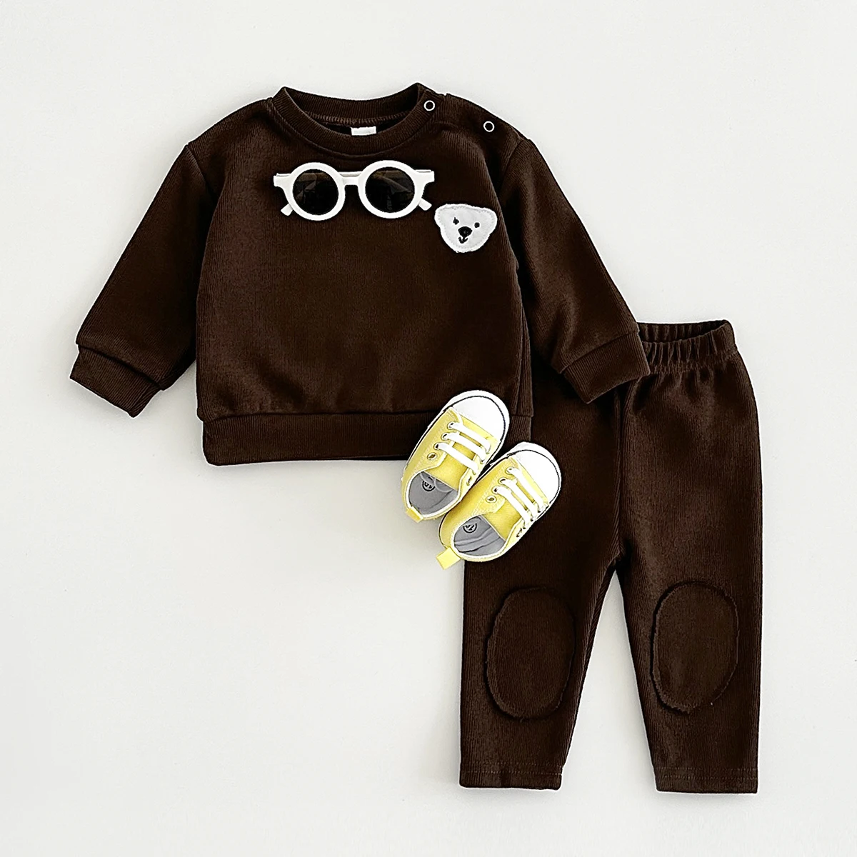 ملابس الطفل الوليد مجموعات الخريف طويلة الأكمام أوزة الدب نمط ملابس علوية من القطن السراويل الرضع غير رسمية ملابس طفل صغير الزي #3