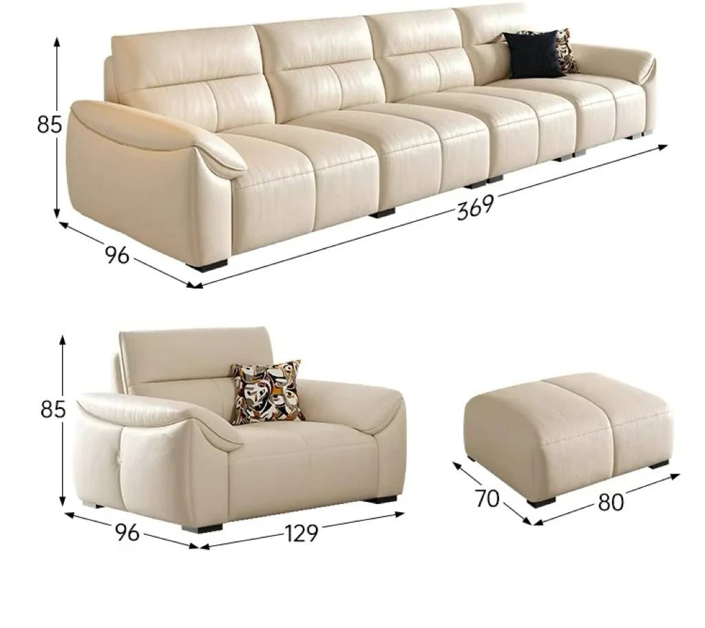 Luxury 3-seat Nordic classic leather sofa set high quality future design living room European sofa