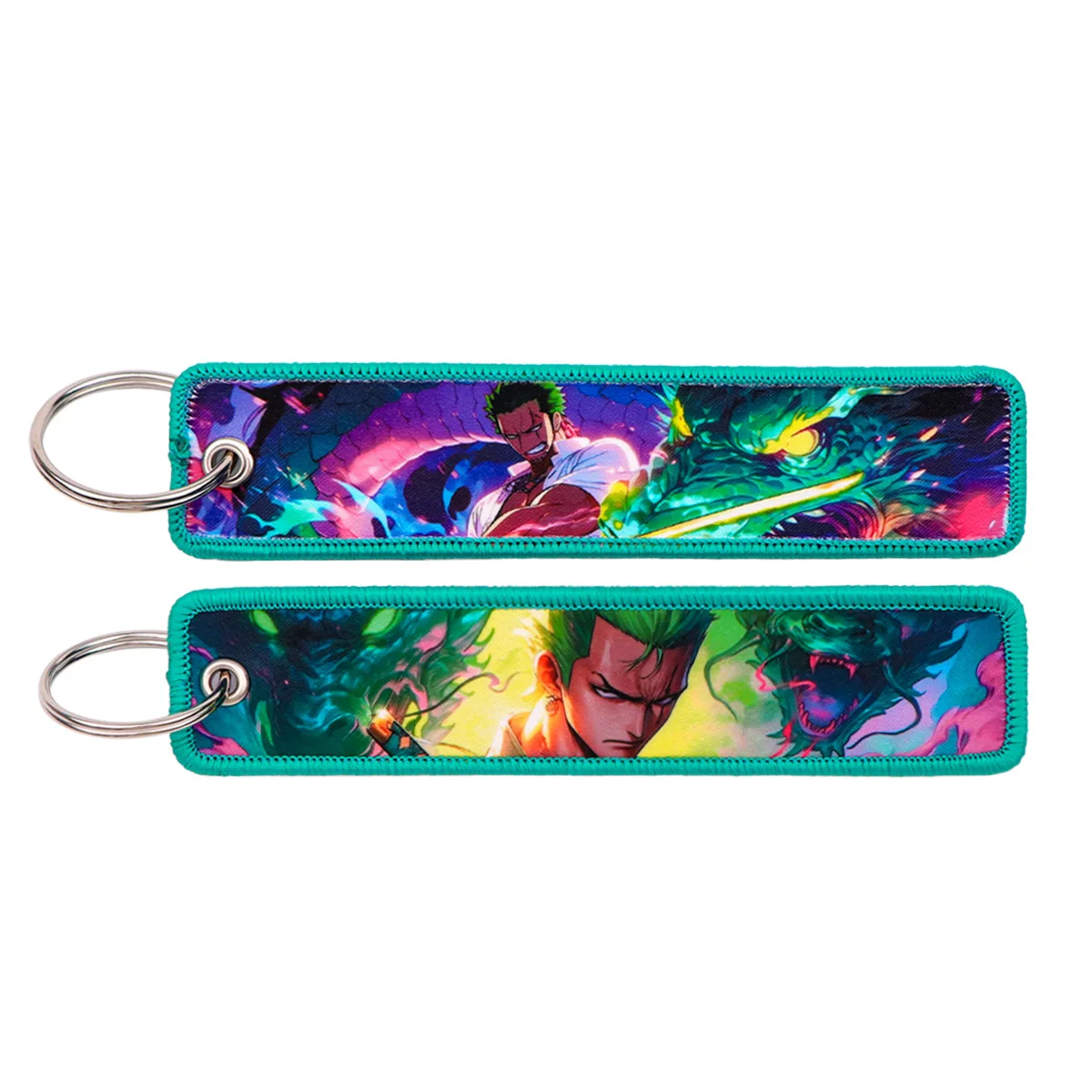 Anime One Piece Embroidery Key Fobs Manga Key Tags Keychains for Women Men Car Keyring Cosplay Accessories Chaveiro Fans Gift - view 6