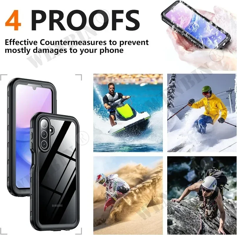 IP68 Waterproof Case For Samsung S24 S23 S22 S21 Ultra S24 FE A15 A55 A35 A25 5G Metal Aluminum Swimming Phone Luxury Cover