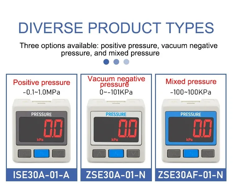 JXD Pressure Switch Gauge ISE30A-01-N-L ZSE30A ZSE30AF Vacuum Digital Display Instrument