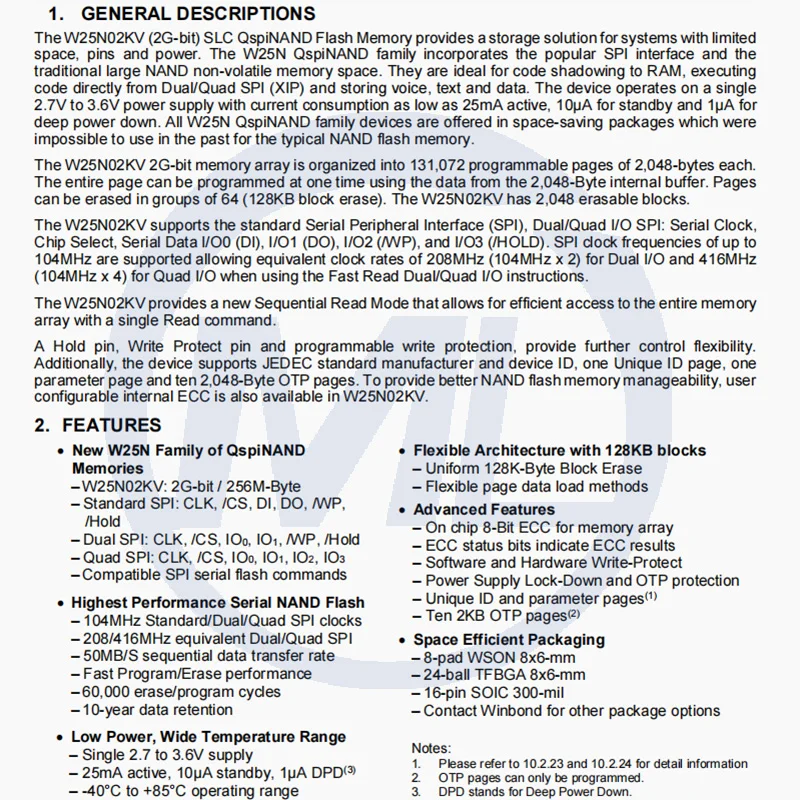 Chip IC memori Flash WDFN-8 2Gbit baru