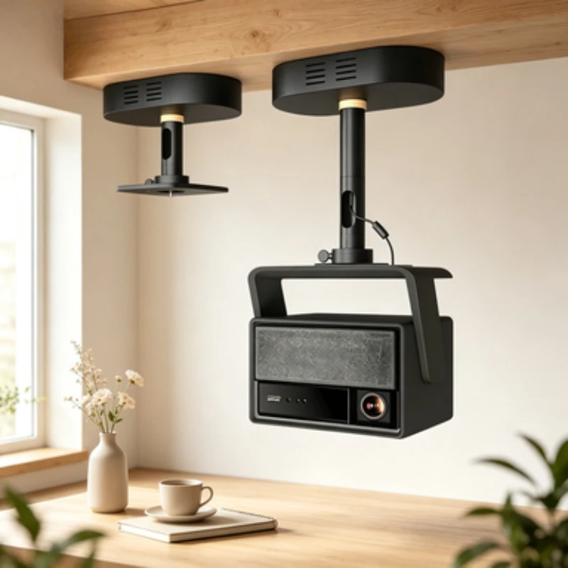 Home Hidden Projector Mount Bracket Concealed Overhead Hanging Stand Rotatable Universal Top Mounted Holder for Projection