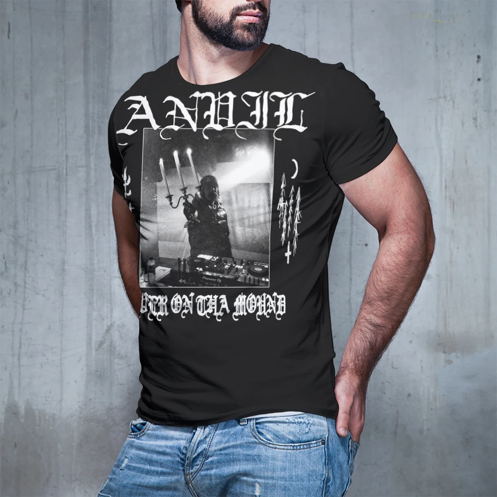 Haunted Mound Dark Gothic Graphic T-shirt Hip-hop Underground Culture Men's And Women Cotton Tops Death Metal Vintage Streetwear