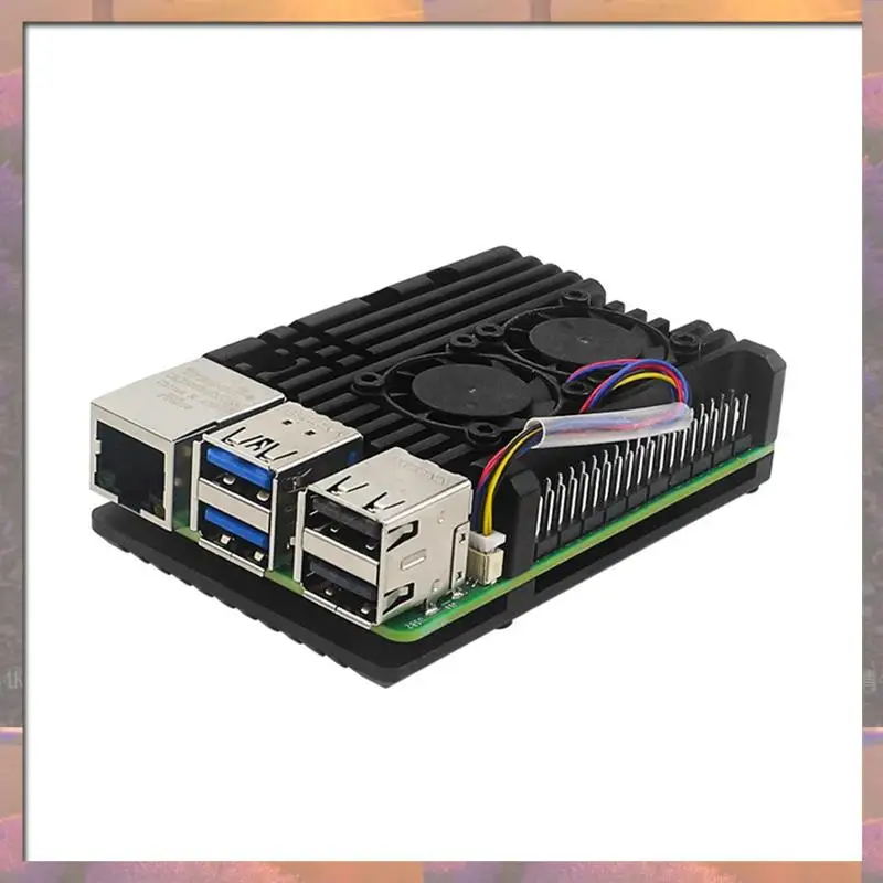 

Top Sale For Raspberry Pi 5 Aluminum Alloy Case Heatsink Cooler, Passive Cooling Case For Raspberry Pi 5 With Dual Cooling Fan