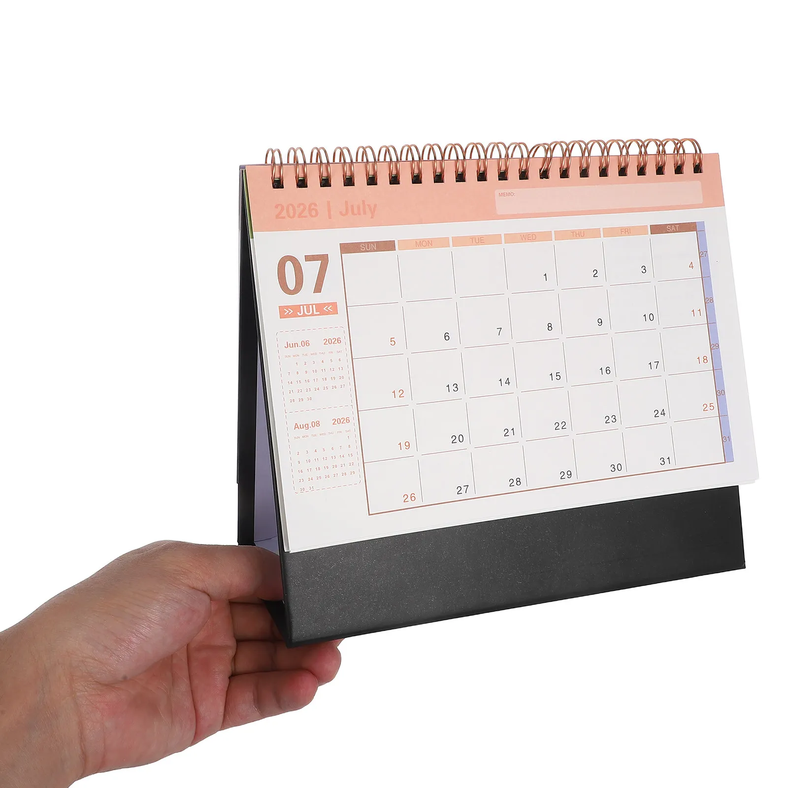 

2026 Mini Desktop Calendar Compact Foldable Standing Flip Planner Small Desk Calendar for Office Home Daily Scheduling