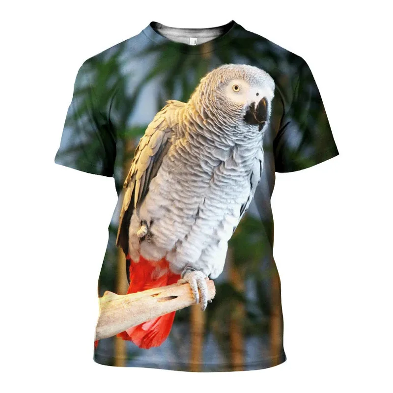 Hot Sale Parrot Figure 3D Print Tshirt For Men Women Fashion Cool Short Sleeve Casual Tee Tops Oversized Men Tshirts Streetwear